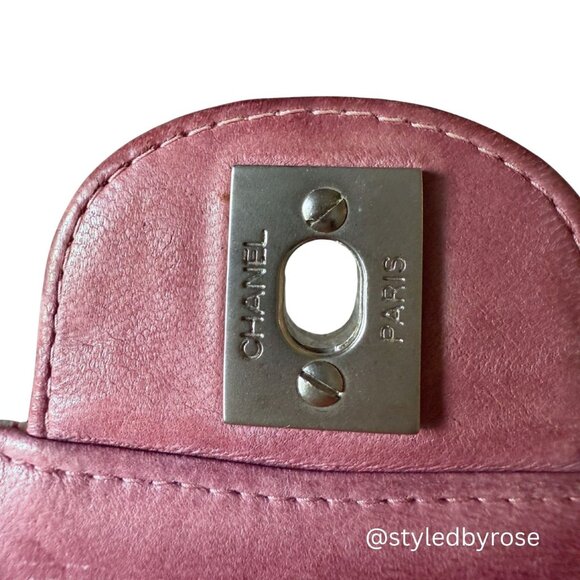 VINTAGE Authentic Chanel Pink Medium Nylon Travel Line Flap Bag - Picture 9 of 14